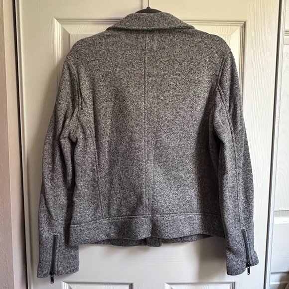 Women's Large Old Navy Gray Knit Asymmetric Zip Moto Sweater Jacket NWOT - Picture 2 of 7